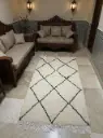 White striped rug 