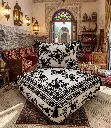 The Moorish Medallion Lounge Duo – Hand-Embroidered Round Pouf & Grand Cushion Set