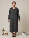 The Sovereign Silk Satin Djellaba – Handcrafted Hooded Couture with Artisan "Aakad" Knots