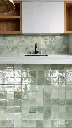 The Fassi Sage Green Zellige – Authentic Hand-Chiseled Glazed Terracotta Tiles (10x10 cm)