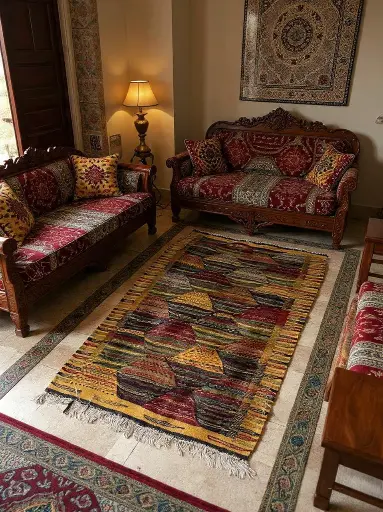 [Dar Maalma 06] The Ouarzazate Echoes Accent Rug – Pure Hand-Knotted Wool Art