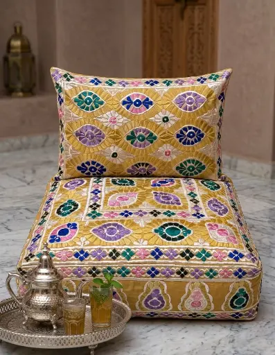[Dar Maalma 11] Embroidered Pouf