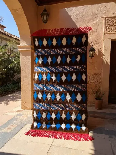 [Dar Maalma 14]  A rug made of wool, thread, and cotton