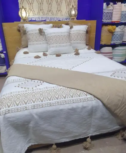 [Dar Maalma 33] The Sovereign Master Suite Bedding Ensemble – 5-Piece Handcrafted Cotton & Soft Wool Set
